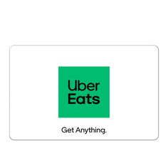 a green square with the words'get anything'on it