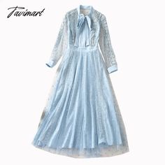 Tavimart Princess High Quality New Women’s Party Sexy Casual Vacation Vintage Elegant Chic Elegant Blue Dress, Mesh Long Sleeve Dress, Long Skirt Pattern, Flower Patchwork, Chic Embroidery, Embroidery Unique, Kate Middleton Dress, Long Sleeve Mesh Dress, Occasion Dresses Wedding