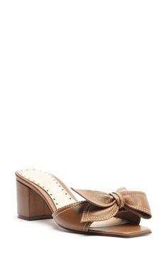 Schutz Brienne Sandal (Women) | Nordstrom Bow Sandals, Chunky Block Heels, Made In Brazil, Sandal Women, Toffee, Warm Weather, Block Heels, Womens Sandals, Brazil