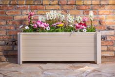 The New Age Garden Rectangular Planter is made with ECOFLEX®, a proprietary composite blend of recycled polymers and reclaimed wood fiber by-products. The ECOFLEX® material is non-toxic, eco-friendly & impervious to moisture & odor, making it the perfect material for all of your gardening needs. All New Age Garden items are backed by an unrivaled 10-year limited manufacturer's warranty. The rectangular planters are the perfect planters for flowers and herbs alike. These eco-friendly planters are Shelf Garden, Rectangular Planters, Outdoor Planter, Garden Products, Garden Planter, Wooden Planters, Wood Fiber, Garden Items, Open Shelf