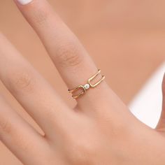 "Simple and dainty two bands of solid gold rings.  🔹Made to Order 🔹Gold KT: 14K / Custom 18K 🔹 Diamond Cut: Round 🔹 Number f Stone : 1 🔹 Stone Size : 2,5mm 🔹 Total carat weight : 0,069 Ctw 🔹 Diamond Color Clarity : G Color VS1  🔹 Natural Ruby 2,5mm  🔹 Natural Emerald 2,5mm 🔹 Natural Sapphire 2,5mm 🔹 Band 💛 All our pieces are 14K White, Yellow or Rose Gold.  🙌 As our pieces are unique and each is handmade to order,  please allow 7-10 business days for your orders to be made and shipp 14k Gold Double Band Midi Rings Gift, Minimalist Double Band Diamond Ring For Gift, Minimalist Double Band Diamond Ring As Gift, Minimalist Double Band Yellow Gold Diamond Ring, Minimalist Yellow Gold Diamond Ring With Double Band, Minimalist Yellow Gold Double Band Diamond Ring, Gold Stackable Rings With Open Band Design, Gold Stackable Rings With Simple Open Band Design, Fine Jewelry Midi Rings With Double Band As Gift