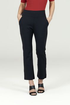 Why we love this: Our new High Waist Ankle Pant is the perfect wardrobe essential for spring & summer! The right amount of comfy, classy, versatile & functional to effortlessly transition with you no matter where life takes you!  Features: KiraGrace PowerStrong: Feels like cotton, keeps you dry "No-dig", elastic free waistband 26" inseam, Leg Opening: 17"  Slimming high waist with practical side pockets Made in U.S.A. of imported fabric   Waist: High-Waisted (11.5" Rise) Inseam: 26" For easy alterations - click here Leg Shape: Narrow knee, crop bootcut Sizing: True to size Compression: Fitted through hips and thigh Model, Kori, is 5'10" 135 lbs., wearing a size small Yoga Bottoms, 135 Lbs, Black High Waist, Perfect Wardrobe, Ankle Pants, Moisture Wicking Fabric, Wardrobe Essentials, Black Pants, High Waist