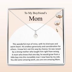 a mother's necklace with the poem to my boyfriend