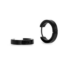 Black Stainless Steel 4X14MMM Huggie Earrings Black Earrings Men, Earrings Men, Earrings Hoop, Men Earrings, Huggie Earrings, Black Earrings, Huggie Hoop Earrings, Black Stainless Steel, Earrings Color