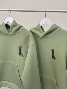 Couple embroidered hoodies, sweatshirts with the cute cartoon giraffes. It's a creative idea for Anniversary, New Year, Christmas or Birthday gift. ------------------------------------------------------ * ORDER INFORMATION * 1) You can see the price for 1 item in the listing. 2) To order the couple set - put 2 items with their individual parameters to the cart separately, please. Also, you can order just one item - leave a note about the chosen picture to the order. ----------------------------- Couples Sweatshirts Hoodie, Idea For Anniversary, Embroidered Giraffe, Layer Dresses, Matching Hoodies For Couples, Cartoon Giraffe, Her And Him, Embroidery Tshirt, Embroidery Hoodie