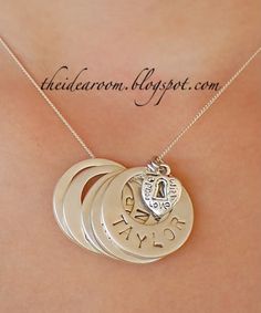 Stamped jewelry Idea Room, Diy Jewlery, Mothers Necklace, Metal Stamping, Metal Jewelry