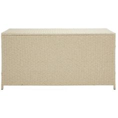 an outdoor wicker storage box with lid and handles, made from rattan fabric