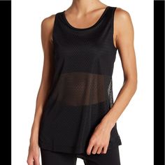 Z By Zella Mesh Activewear Tank Size: Medium (M) A Mesh Tank With A Built In Sports Bra Offers Comfort, Yet Chic Style And Breathability During Any Gym Session. - Scoop Neck - Sleeveless - Mesh Construction - Built-In Sports Bra Main Body: 100% Polyester Underlay: 88% Polyester, 12% Spandex Machine Wash Cold Black Mesh Sleeveless Top, Casual Black Mesh Top, Black Mesh Tank Top For Spring, Black Sleeveless Top With Mesh Back, Black Mesh Tops For Layering, Black Sleeveless Mesh Top, Black Mesh Tank Top For Summer, Black Athleisure Tank Top For Spring, Black Spring Workout Tank Top