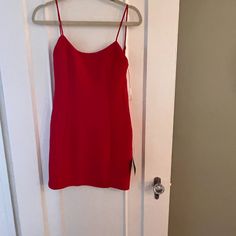 Never Worn - Tags Still On - Red Bodycon Dress. Size Small Red Red Sleeveless Mini Dress For Going Out, Red Sheath Mini Dress For Cocktail, Red Mini Dress With Spaghetti Straps And Lining, Red Spaghetti Straps Lined Mini Dress, Red Spaghetti Straps Mini Dress Lined, Fitted Red Sleeveless Mini Dress, Red Sleeveless Mini Dress With Back Zipper, Casual Red V-neck Mini Dress, Lulus Floral Dress