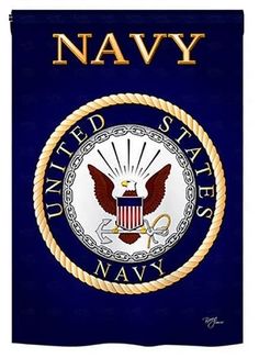 US Navy 2 Sided Military Garden Flag Heartland Flags Us Navy Party, Us Navy Logo, Marine Corps Ranks, Navy Emblem, Navy Party, Navy Flag, Go Navy, Us Navy Seals