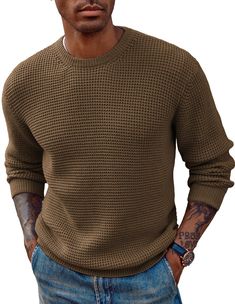 PRICES MAY VARY. Brand: PJ PAUL JONES Pattern: Pattern Style: Modern Age range description: Adult Sleeve Type: Long Sleeve Neck Neck style: Crew Neck PJ PAUL JONES Mens Sweaters Crew Neck Waffle Cable Knit Pullover Sweater Black Sweater for Men S Casual Solid Waffle Knit Sweater, Casual Brown Waffle Knit Sweater, Brown Waffle Knit Casual Sweater, Brown Waffle Knit Sweater For Winter, Brown Waffle Knit Winter Sweater, Winter Solid Waffle Knit Sweater, Waffle Knit Crew Neck Winter Sweater, Winter Waffle Knit Crew Neck Sweater, Crew Neck Waffle Knit Sweater