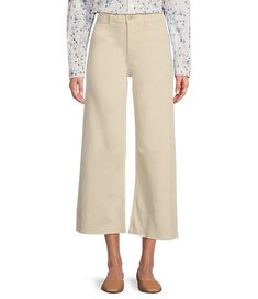 Antonio Melani Alexandra Wide Leg Raw Hem Twill Chino Pants | Dillard's High-waisted Cotton Pants, Fall Mid-rise Wide Leg Pants With Button Closure, High-waisted Cotton Pants With Button Zip Fly, Cotton High-waisted Pants With Button Zip Fly, Spring Relaxed Fit Pants, Spring Ankle-length Jeans With Five Pockets, Chic Cropped Leg Pants With Button Closure, Wide Leg Pants With Button Closure For Spring, Spring Stretch Pants With Button Zip Fly