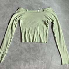 Mint Green, Never Worn, Perfect Condition, Off The Shoulder, Slightly Cropped Basic Green Scoop Neck Tops, Green Scoop Neck Top For Spring, Mint Green Outfits, Birthday Gifs, Mint Top, Off The Shoulder Shirt, Baby Green, Green Crop Top, Shoulder Shirts