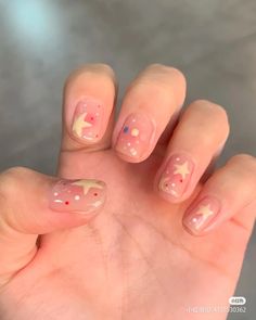 Short Clear Nails With Design, Cute Nail Ideas Short, Romantic Nails, Moon Nails, Diy Acrylic Nails, Clear Nails