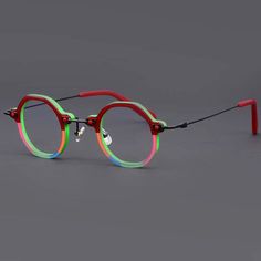 Item Type: Eyewear Gender: Unisex Frame Material: Acetate Unique Eyeglasses For Women, Colorful Glasses Frames, Unique Glasses Frames, Colorful Glasses, Fancy Glasses, Titanium Glasses Frames, Funky Glasses, Eye Fashion, Titanium Glasses