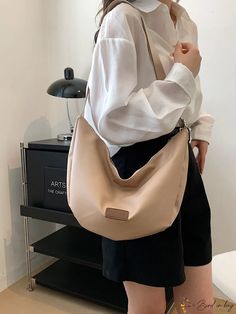 BirdinBag - Minimalist Unisex PU Leather Crossbody Bag - Stylish and Serene Color Khaki, Bag Straps, Hobo Bag, Leather Crossbody Bag, Polyester Material, Leather Crossbody, Pu Leather, Crossbody Bag, Zipper