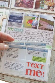 a person holding up a newspaper with some pictures on the front and back pages in it