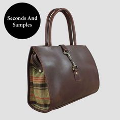 * H: 28cm W: 16cm L: 35cm  * A Seconds Alice Handbag in Brown and Tweed.  * The Item Is Still Fully Functional But Will Show Some Imperfections In The Leather. Classic Rectangular Tweed Shoulder Bag, Classic Tweed Rectangular Bag, Classic Rectangular Tweed Bag, Office Bags With Leather Trim For Fall, Classic Tweed Bags For Everyday Use, Classic Tweed Bag For Everyday Use, Business Satchel With Leather Handles For Fall, Classic Tweed Bags For Everyday, Business Fall Satchel With Leather Handles