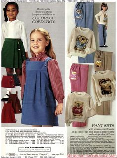 80s Children Fashion, 1980 Catalog, Jumper And Skirt, Funky Clothing, Vintage Catalog