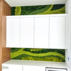 Transform your home with the beauty of nature! 🌿✨ Our moss strips, artfully installed above and below the cabinets in this kitchen, create a vibrant, inviting atmosphere. Perfect for bringing serenity and style of plants into the heart of your home! ...#mosswall #homedecor #biophilicdesign #interiordesign #greenliving #sustainabledecor #natureinspired #homeinspiration #livingart #ecofriendly #mossart #interiorstyling #residentialdesign Sustainable Decor, Residential Design, Green Living