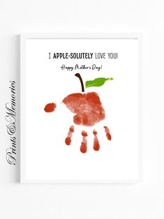 a card with an apple on it that says, i apple - soutety love you