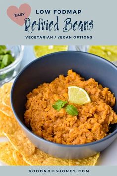 These low FODMAP refried beans are easy to make and go splendidly as a side dish or component of a variety of Mexican dishes. Low FODMAP and gluten-free with a vegan option. #goodnomshoney #lowfodmap #refriedbeans #vegetarian #vegan #mexican #sidedish Low Fodmap Refried Beans, Low Fodmap Beans, Low Fodmap Mexican Recipes, Refried Beans Vegan, Vegan Refried Beans, Easy Low Fodmap