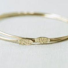 The Monogram – Yearly Company Timeless Gold Engraved Bangle, Timeless Engraved Bangle Jewelry, Personalized Yellow Gold Bangle Jewelry, Personalized 14k Gold Name Bracelet With Initials, 14k Gold Name Bracelet With Initials, Classic Engraved Sterling Silver Bangle, Signature 14k Gold Wedding Jewelry, Classic Sterling Silver Engraved Bangle, Personalized Classic Gold Bangle Bracelet