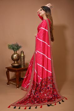 Package Contains: Saree, Blouse, Petticoat Beautiful Heavy Quality Satin Silk & Digital Printed & Coding Work Sarees with Beautiful Zalar for your upcoming festive or party or marriage entry. It has all over work throughout the body and border which work is made it with sequence and with coding work. Banglori Satin silk blouse With Work (image shown) With FREE Saree foll and Piko with matching petticoat. Our Services- Stitching service is also available on customer demand. Please get in touch with us for Stitching Service. We customize everything when it comes to ethnic wear. We Provide both i.e. unstitched and stitched blouse as required, so feel free to contact us Before dispatch, we check our product to serve you, our best. Beware of fake sellers. We are giving assured quality. So, you Traditional Pink Pre-draped Saree With Embroidered Border, Navratri Blouse Piece With Border For Traditional Ceremonies, Festive Art Silk Sets With Border Detail, Pink Blouse Piece With Border In Traditional Drape Shape, Semi-stitched Pink Blouse Piece With Border, Pink Art Silk Pre-draped Saree With Embroidered Border, Navratri Saree Sets With Border Detail, Traditional Pink Blouse Piece With Border, Wedding Blouse Piece With Pink Border