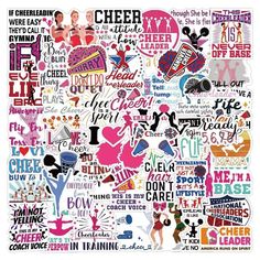 a collage of different types of stickers on a white background with the words cheer