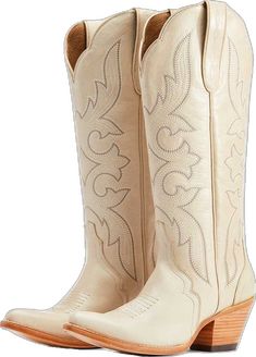 Beige Western Snip Toe Boots, Beige Snip Toe Western Boots, Western Beige Snip Toe Boots, Beige Western Boots With Square Toe, White Embroidered Western Boots, Western Beige Boots With Almond Toe, White Embroidered Snip Toe Boots, Cream Snip Toe Boots For Rodeo, Cream Snip Toe Boots For Ranch