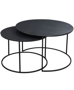 two black tables sitting on top of each other