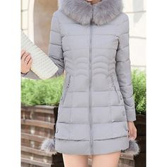 Jacket With Fur Collar, Puffer Jacket With Fur, Fall Winter Coat, Long Puffer Jacket, Fur Hood Jacket, Long Winter Coats, Long Puffer, Elegante Casual, Womens Parka