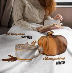 Help your customers create the coziest of moments with these personalized fleece blankets. Available in 2 sizes to choose from, these blankets come with vibrant colors and bring your designs to life in great detail. Create instant-favorites for home or for any excursion by adding your personal take.  Hand designed, non refundable, check my page for other pumpkin spice products. .: Material: 100% polyester fleece (315gsm) .: 0.1" (0.2cm) thick .: Available in 2 sizes .: One-sided print .: Seam th Cute Blankets, Cooling Blanket, Hand Designs, Fall Vibes, Fleece Blanket, Pumpkin Spice, Coffee Lover, Blankets & Throws, Bring It On