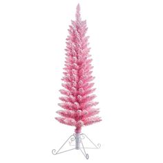 a pink christmas tree on a white background