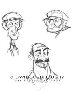 some character sketches from the animated movie