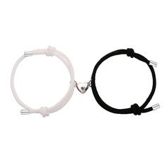 PRICES MAY VARY. 💕Couple Bracelets: Coming with a pair of delicate heart-shaped charm that mutual attraction when getting closer. These matching bracelets are symbolizing the eternal love and friendship between Lovers or Friends. 💕Premium Material: Made of high-quality nylon string, brand new heart charm design and stainless steel, these heart bracelet never fade and wouldn't fall out. It is comfortable and safe. Very convenient to wear. 💕SIZE: The heart bracelets for couples can be adjusted Bracelet For Couples, Relationship Bracelets, Paired Jewelry, Heart Magnets, Heart Accessories, Bracelet Couple, Rope Jewelry, Couple Bracelet, Couple Jewelry