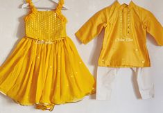 The price mentioned is for any age upto 5 yrs for girl or boy . If you want a bigger size then please message me for a customised listing . Boy Kurta has hand mirror work PLEASE NOTE - colours may vary in actual because of different screens and lights effects . Festive Gold Ruffle Dress, Festive Gold Ruffled Dress, Fitted Spring Sharara With Gota Work, Spring Fitted Sharara With Gota Work, Summer Party Sharara With Ruffles, Traditional Spring Festive Lehenga, Spring Festive Traditional Lehenga, Gold Dresses With Ruffles For Festive Occasions, Festive Gold Dresses With Ruffles