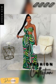 Printed Tie Up Crop Top Wide Leg Pants Suits Green Pant Set For Spring, Green Wide Leg Sets For Vacation, Vacation Two-piece Wide Leg Bottoms, Green Beach Sets With Wide Leg, Green Two-piece Pant Set For Spring, Printed High-waisted Wide Leg Pants For Vacation, Printed Wide-leg Pants For Vacation, Green Wide Leg Matching Set, Green Wide Leg Beach Sets