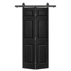 an open black door on a white background