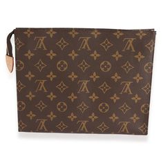 Designed to be compact yet large enough to hold the essentials, the Louis Vuitton cosmetic pouch matches the House's bags with Damier and Monogram-pattern options. Item #: 123714 Dimensions: 10 x 9 x 2.25 Exterior Material (Specific): Monogram Canvas Includes: Dustbag;Receipt Exterior Material: Coated Canvas Size: 26 Circa: 2020 Exterior Color: Brown Made in: France Condition: Excellent Rectangular Monogram Canvas Clutch For Travel, Travel Rectangular Monogram Canvas Clutch, Rectangular Monogram Canvas Clutch With Dust Bag, Everyday Rectangular Monogram Canvas Pouch, Luxury Brown Clutch With Zipper Pouch, Formal Monogram Canvas Pouch, Designer Monogram Canvas Clutch, Elegant Monogram Canvas Rectangular Pouch, Elegant Rectangular Monogram Canvas Pouch