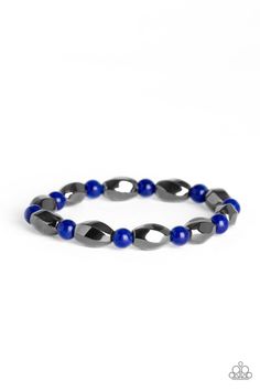 An earthy collection of faceted gunmetal beads and glassy blue stone beads are threaded along a stretchy band around the wrist for a bold seasonal look.

Sold as one individual bracelet. Paparazzi Accessories Jewelry, Paparazzi Accessories, Stretchy Bracelets, Inspired Jewelry, Paparazzi Jewelry, Blue Bracelet, Blue Stone, Jewelry Party, Jewelry Trends