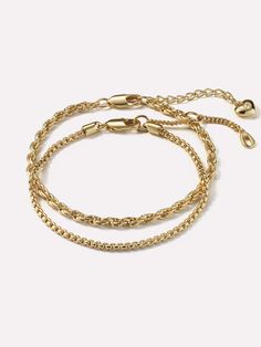 Luxe Links Bundle - Luxe Links Bundle Stackable Gold Plated Chain Bracelet, Adjustable Double Chain Gold-tone Jewelry, Adjustable Double Chain Gold Bracelet, Elegant Double Chain Gold-tone Bracelets, Gold Bracelets With Double Chain And Adjustable Fit, Elegant Gold Bracelet With Double Chain, Minimalist Yellow Gold Bracelet With Double Chain, Minimalist Yellow Gold Bracelets With Double Chain, Everyday Gold Double Chain Bracelet