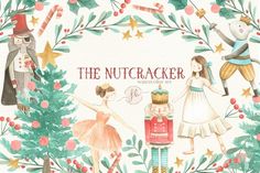 the nutcracker watercolor set is featured in this christmas card design, with an illustration of two children dressed up as nutcrackers