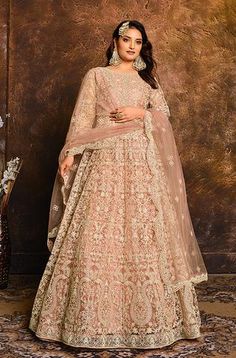 Salmon Pink & Magenta Designer Embroidered Lehenga Style Anarkali Suit – Saira's Boutique Net Anarkali, Light Magenta, Floor Length Anarkali, Long Anarkali, Designer Anarkali Suits, Gown Suit, Abaya Style, Lehenga Style, Designer Anarkali