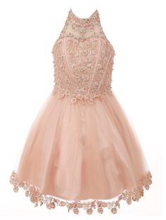 8500_Blush_1.jpg?0 Sequin Flower Girl Dress, Flower Girl Dresses Champagne, Sequin Flower, Cheap Flower Girl Dresses, Toddler Flower Girl Dresses, Junior Bridesmaid Dress, Infant Flower Girl Dress, Girls Couture, Tulle Flower Girl