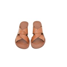 FIBO Sophia Tan Leather Women's Slippers Women Slipper Slipper For Women, Vegetable Leather, Loop Design, Woven Pattern, Eternity Band Ring, Leather Slippers, Women's Slippers, Cross Straps, Sale Event