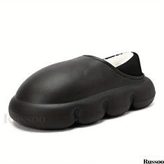 Russoo - Mens Winter Fuzz-lined Clogs: Cozy Waterproof Platform Slippers with Anti-skid Sole, Ideal for Indoor Use Winter Comfortable Closed Toe Clogs, Comfortable Closed Toe Winter Clogs, Winter Non-slip Synthetic Clogs, Casual Winter Outdoor Clogs, Comfortable Winter Clogs With Round Toe, Winter Non-slip Slip-on Clogs, Non-slip Winter Slip-on Clogs, Winter Clogs With Cushioned Footbed And Round Toe, Non-slip Winter Clogs Slip-on