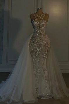 Heavy Mermaid Wedding Dress V-neck Spaghetti Strap Long With Beadings Glamours Wedding Dress, Plus Size Bling Wedding Dress, Wedding Dresses For Destination Wedding, Fairytale Wedding Reception Dress, Blush Pink Wedding Dresses, Heavy Wedding Dress, Lacey Games, Dresses Gala, Glam Wedding Dress