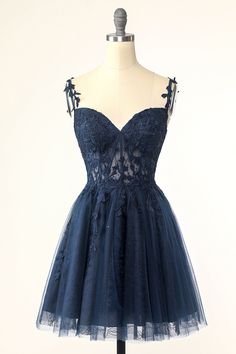 Navy Spaghetti Straps Short Homecoming Dress with Appliques Short Dresses Navy Blue, Navy Blue Dress Mini Dress, Navy Blue Grad Dresses Short, Short Grade 8 Grad Dresses, Dark Blue Party Dress Short, 8th Grade Formal Dresses Short, Short Masquerade Dress, Grade 8 Grad Dresses Short, Grad Dresses Grade 8