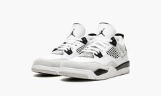 the air jordan 4 retro is in white and black